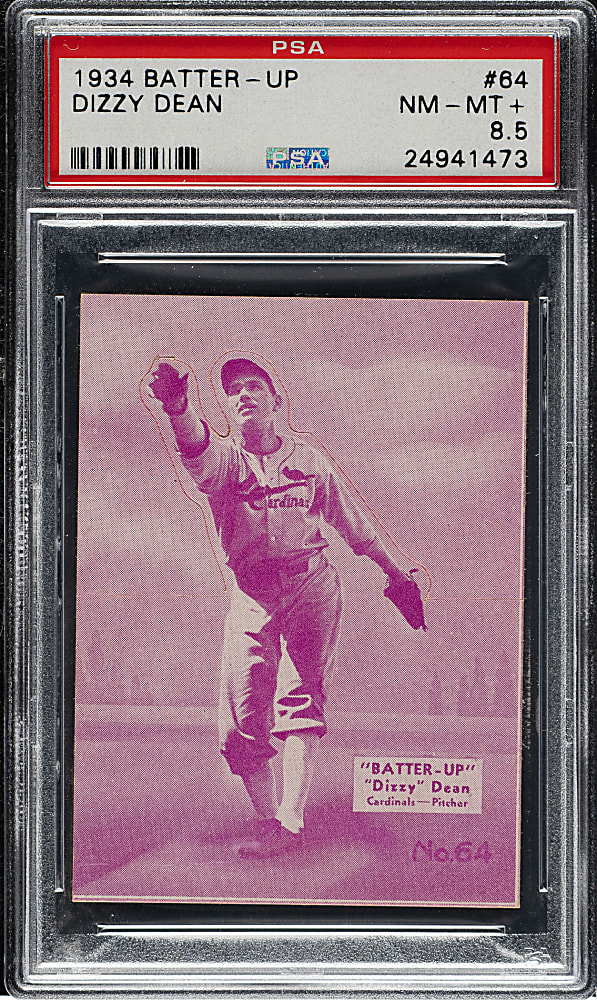 1934-1936 R318 Batter-Up #64 Dizzy Dean PSA NM-MT+ 8.5 - 1 of 2 - Highest Graded!