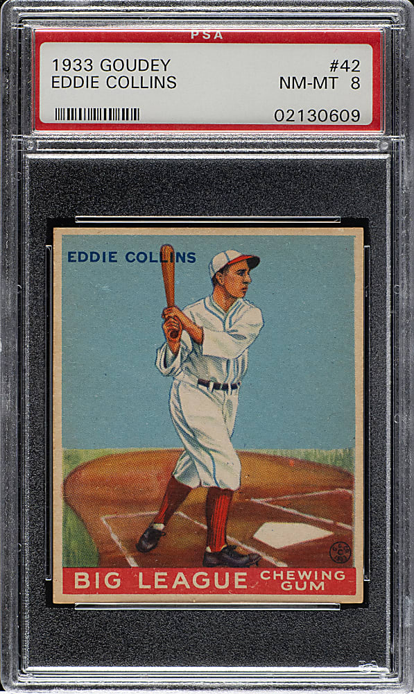 1933 R319 Goudey #42 Eddie Collins PSA NM-MT 8 - Highest Graded!