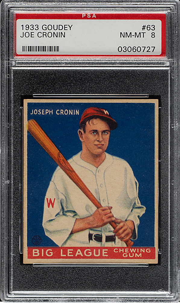 1933 R319 Goudey #63 Joe Cronin PSA NM-MT 8