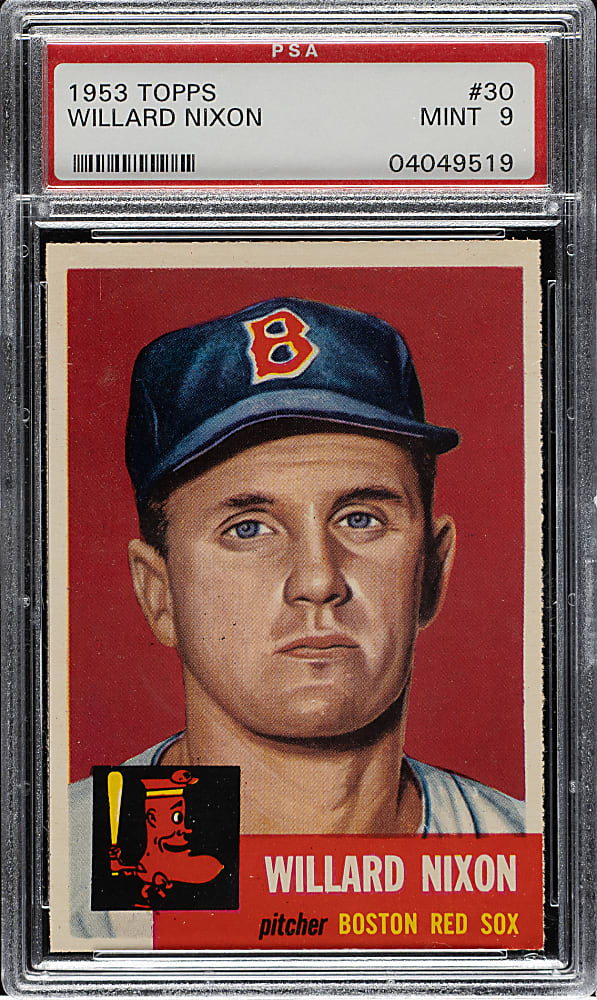 1953 Topps #30 Willard Nixon PSA MINT 9 - Highest Graded!