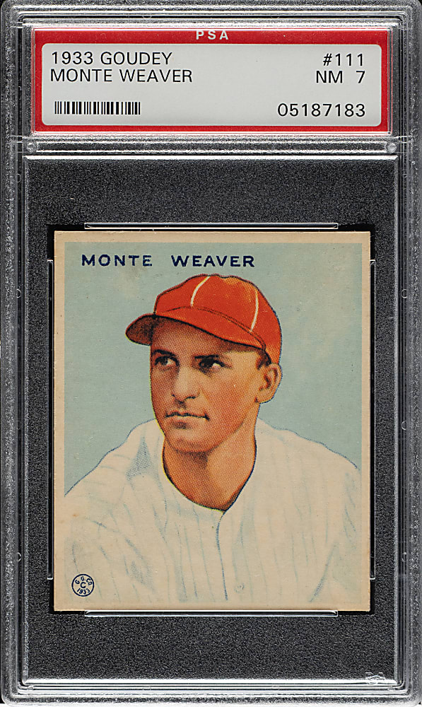 1933 R319 Goudey #111 Monte Weaver PSA NM 7