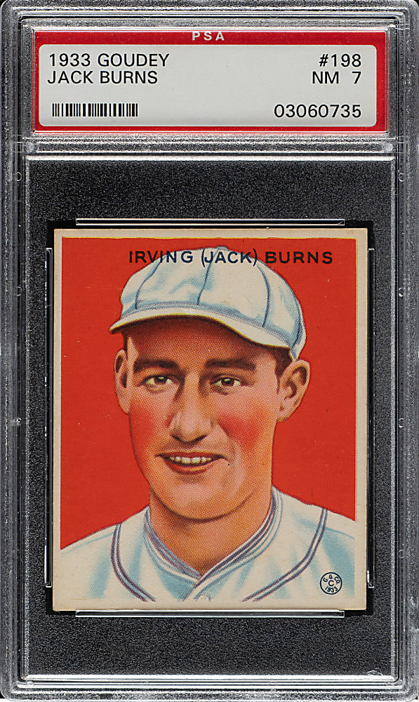 1933 R319 Goudey #198 Jack Burns PSA NM 7