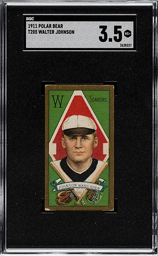 1911 T205 Gold Border Walter Johnson SGC VG+ 3.5 - Polar Bear Back