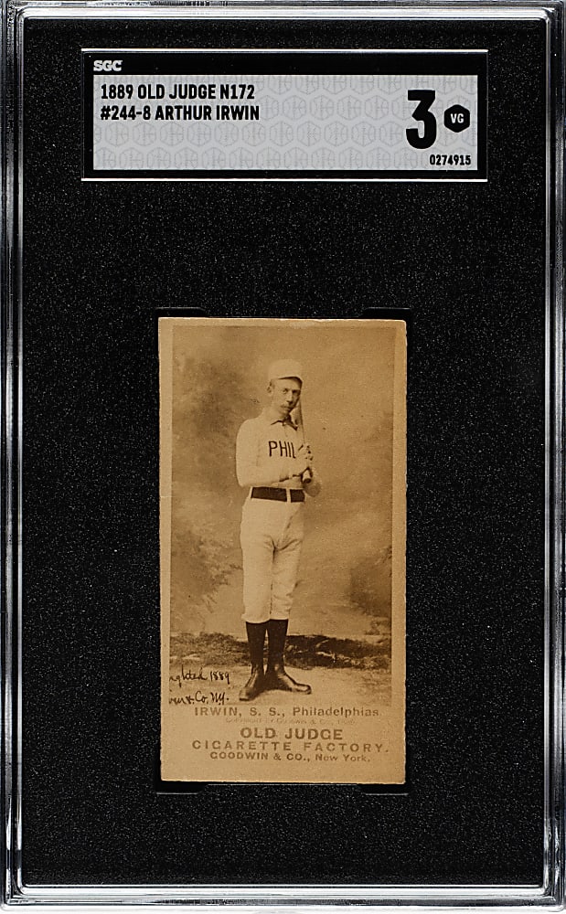 1889 N172 Old Judge Arthur Irwin SGC VG 3