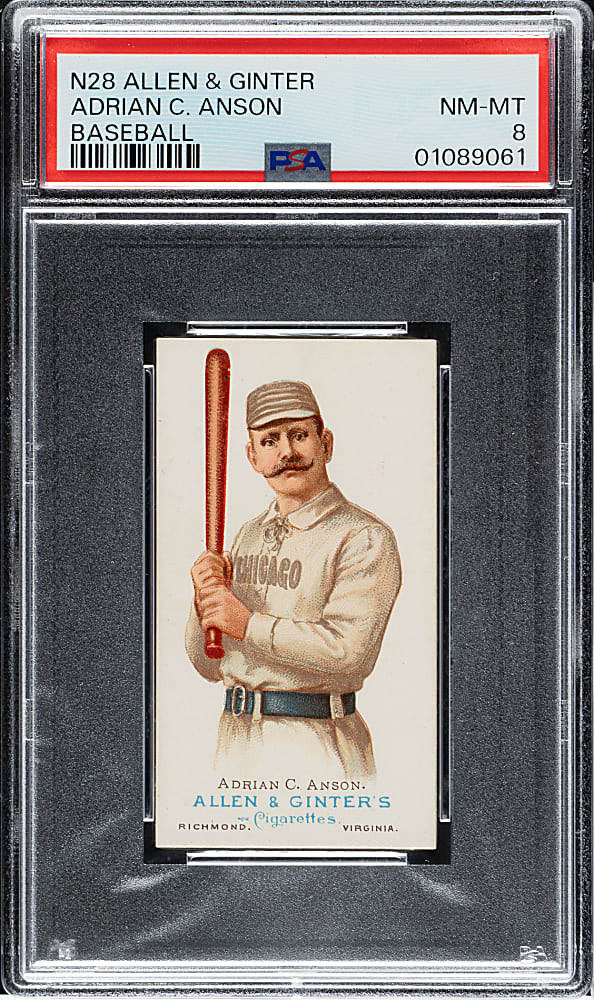 1888 N28 Allen & Ginter Cap Anson PSA NM-MT 8