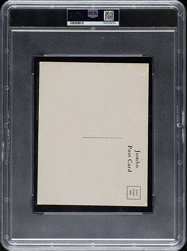 Circa 1950s WNBC Jackie Robinson Jumbo Postcard PSA EX 5