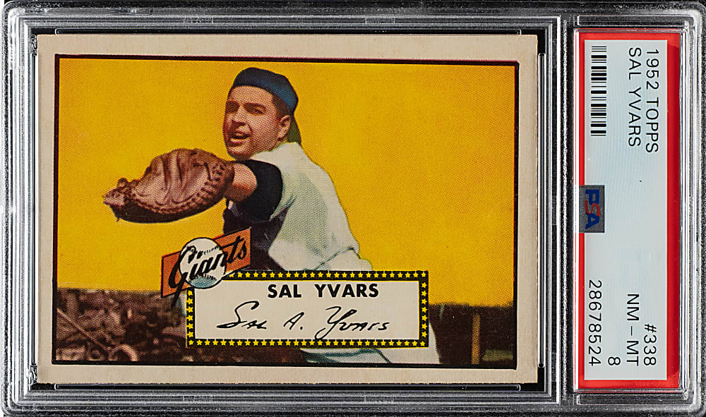 1952 Topps #338 Sal Yvars High Number PSA NM-MT 8