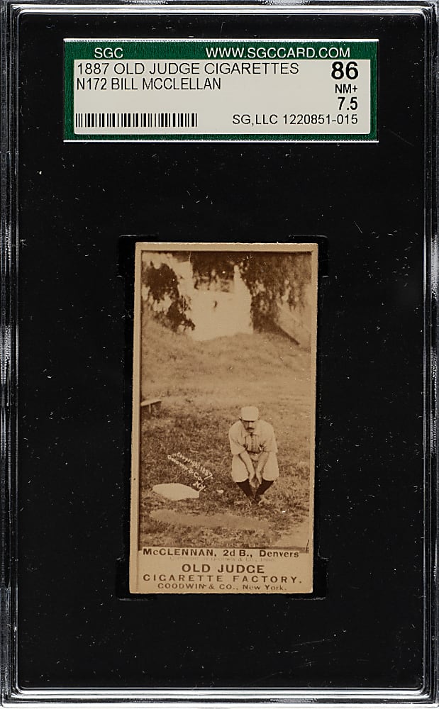 1889 N172 Old Judge Bill McClellan SGC NM+ 86 - Denver Team, Outdoor Pose - 1 of 1 - Highest Graded!