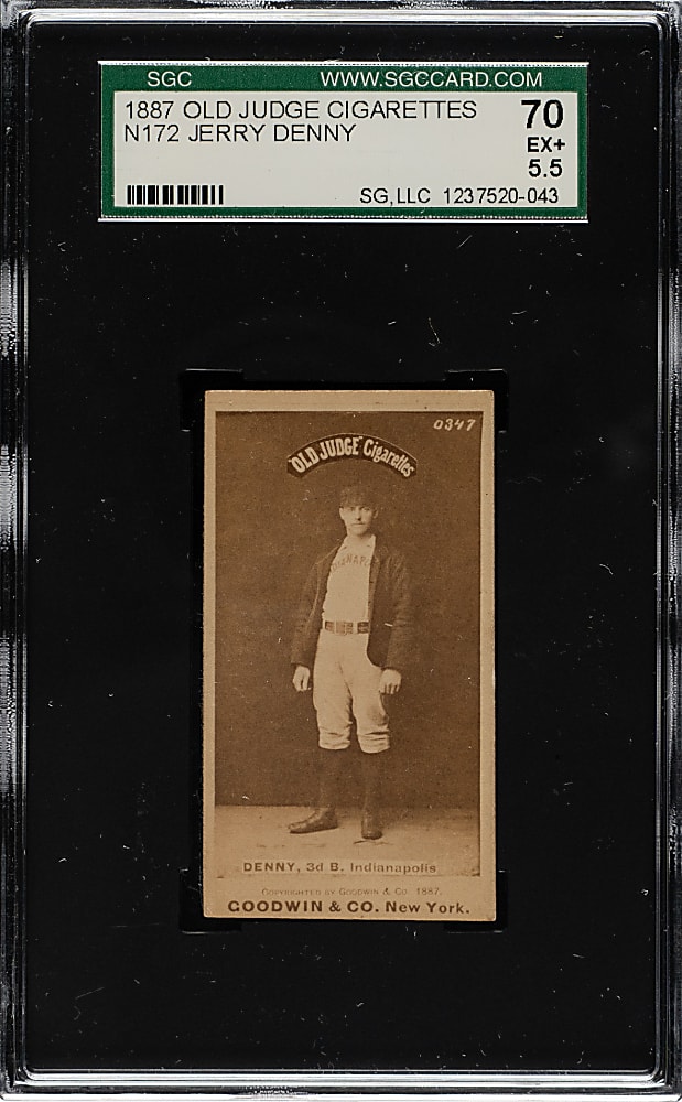 1887 N172 Old Judge Jerry Denny SGC EX+ 70