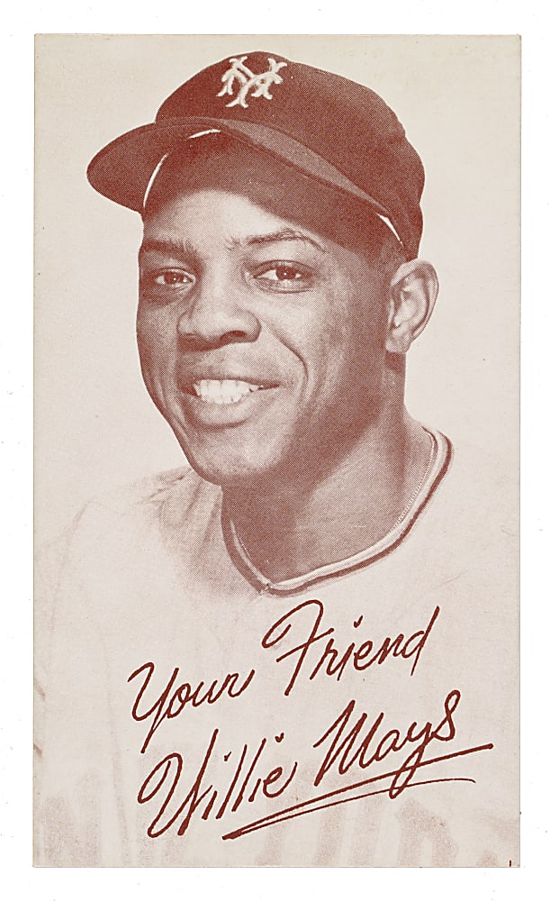 Extremely Rare 1954 Alaga Syrup Promotional Postcard Willie Mays