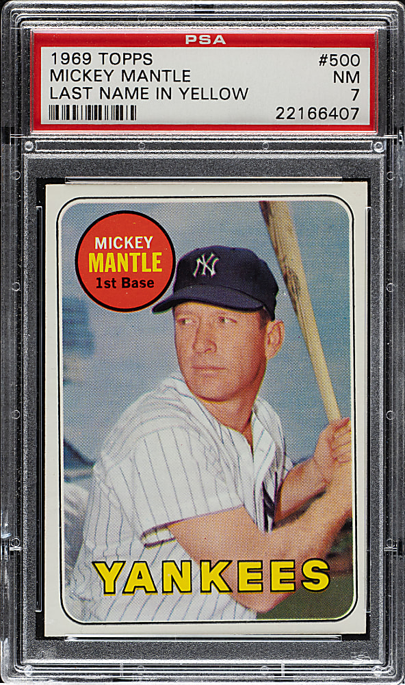 1969 Topps #500 Mickey Mantle PSA NM 7