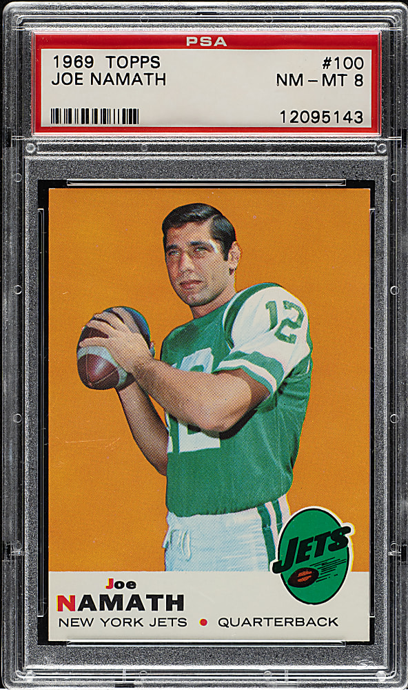 1969 Topps Football #100 Joe Namath PSA NM-MT 8