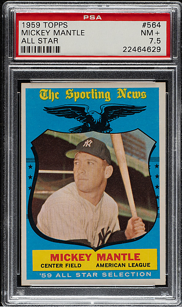 1959 Topps #564 Mickey Mantle All-Star PSA NM+ 7.5