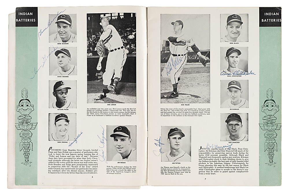 1948 World Series Cleveland Indians vs. Boston Braves Multi-Signed Program with Lou Boudreau and Bob Feller - PSA/DNA