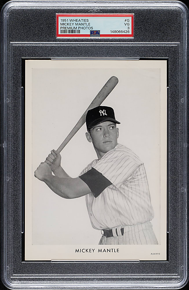 1951 Wheaties Premium Photos #G Mickey Mantle PSA VG 3