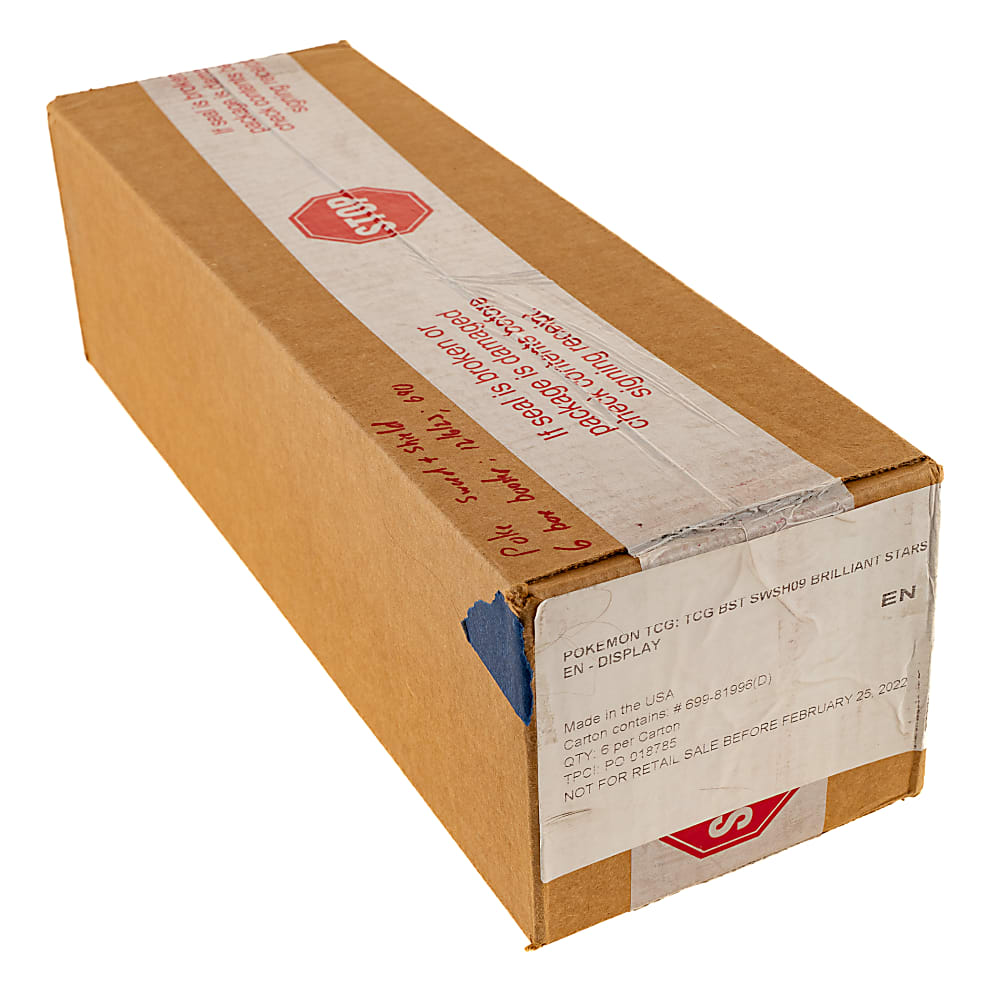 2022 Pokemon Sword & Shield Brilliant Stars Factory-Sealed Unopened Booster Box Case (6 Boxes, 216 Packs)