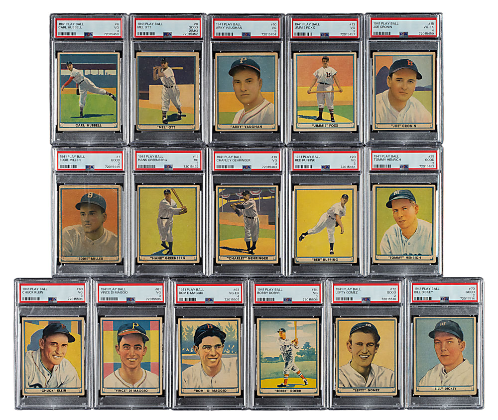 1941 R336 Play Ball PSA-Graded Complete Set (72)