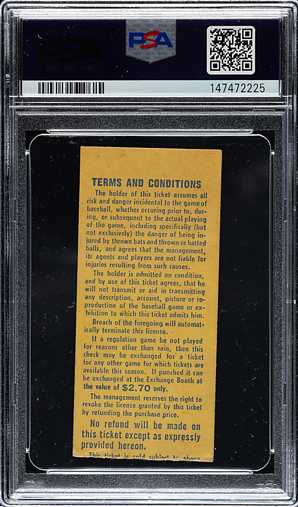 April 17, 1964 New York Mets (vs. Pittsburgh Pirates) Ticket Stub PSA VG-EX 4 - Mets First Game at Shea Stadium