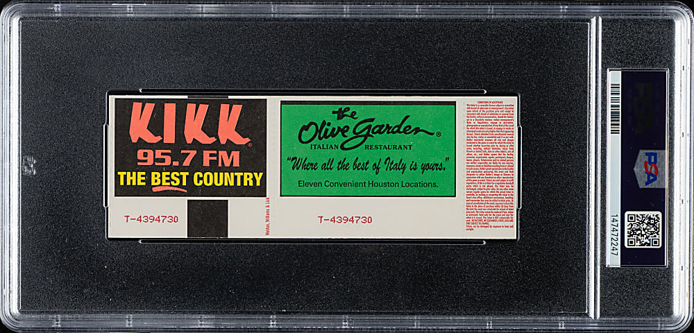 December 6, 1993 Nirvana Full Ticket PSA EX 5 - "In Utero" Tour