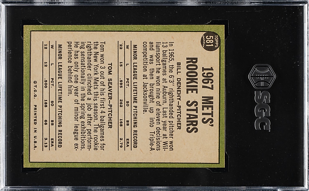 1967 Topps #581 Tom Seaver Rookie SGC NM/MT 8 (MBA Silver Diamond)