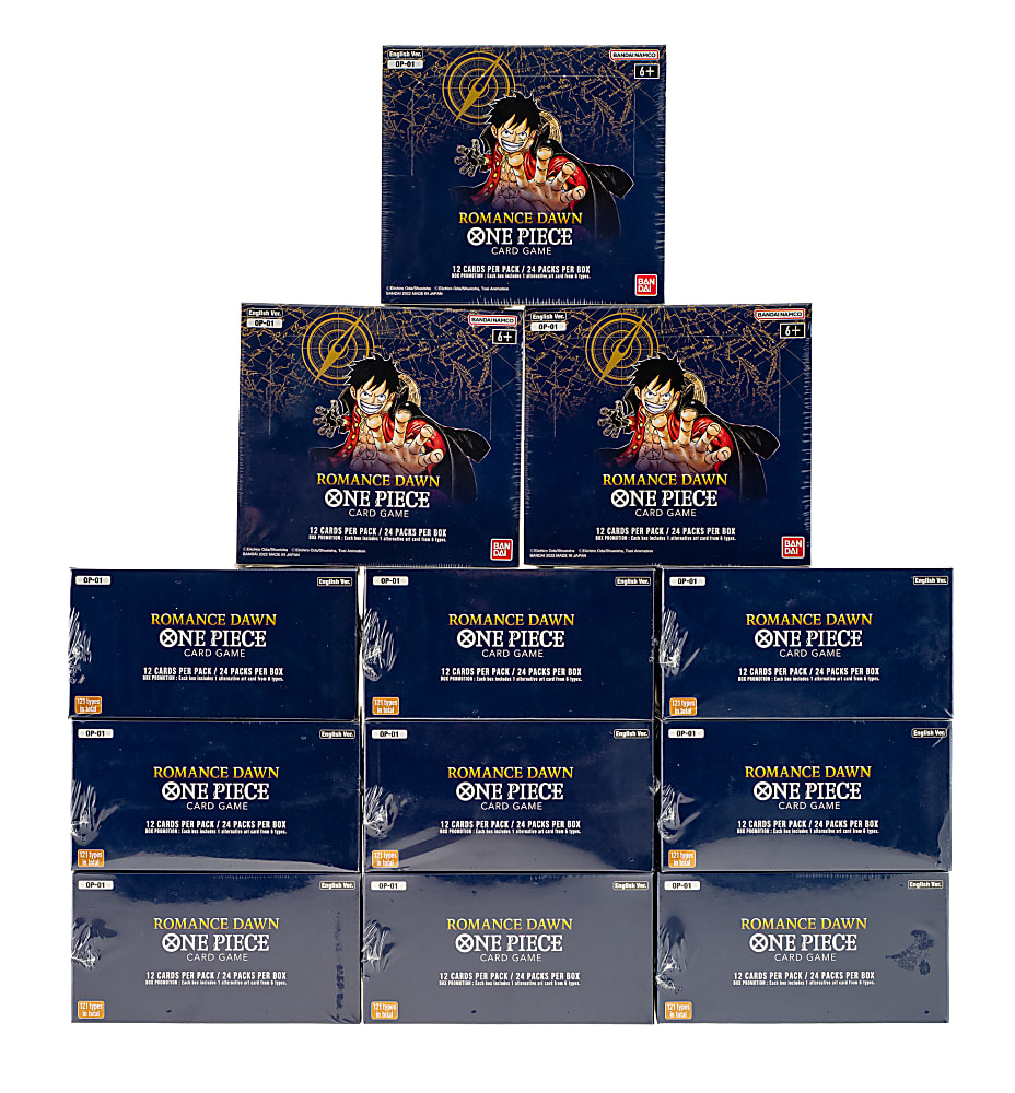 2022 Bandai One Piece Romance Dawn OP-01 Original Booster Box Blue Bottom Case (12 Unopened Factory-Sealed Boxes)