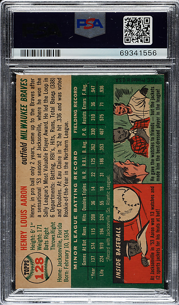 1954 Topps #128 Hank Aaron Rookie PSA Authentic