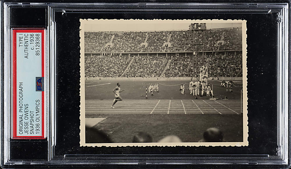 Circa 1936 Summer Olympics Jesse Owens Original Snapshot Photograph PSA/DNA Type I
