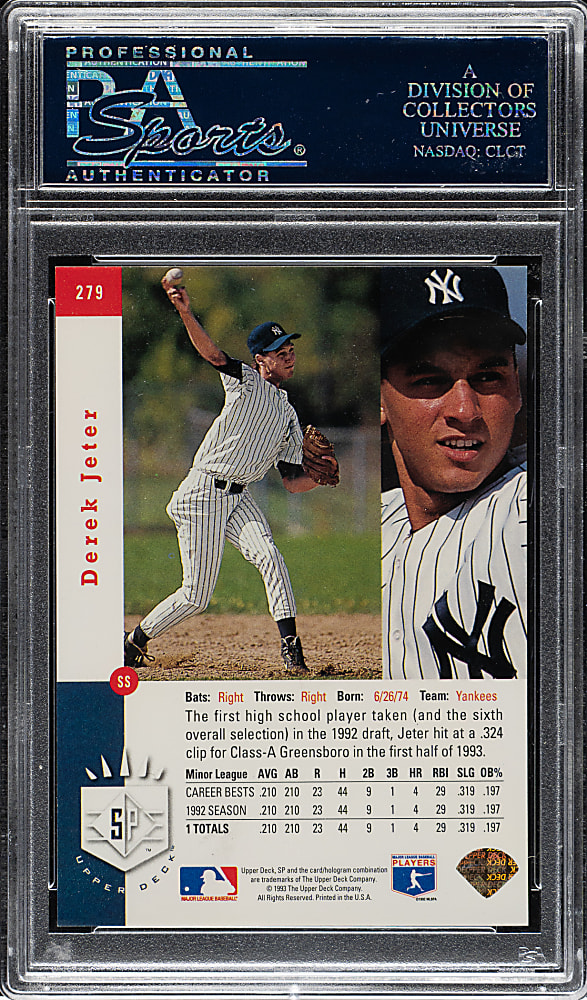1993 Upper Deck SP Foil #279 Derek Jeter Rookie PSA MINT 9