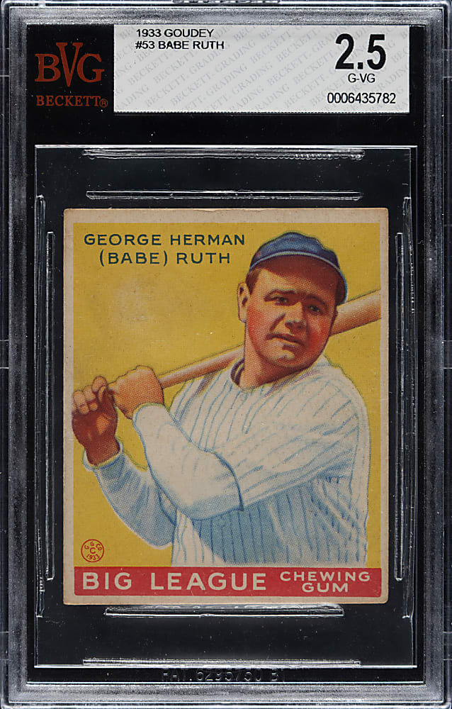 1933 R319 Goudey #53 Babe Ruth BVG G-VG 2.5