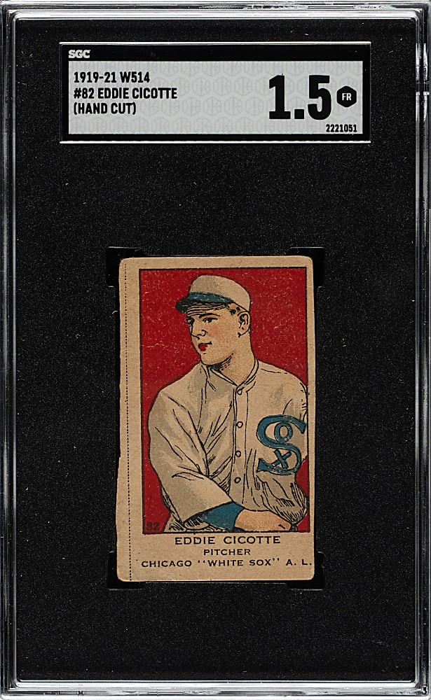 1920-1921 W514 #82 Eddie Cicotte ("Black Sox") SGC FAIR 1.5