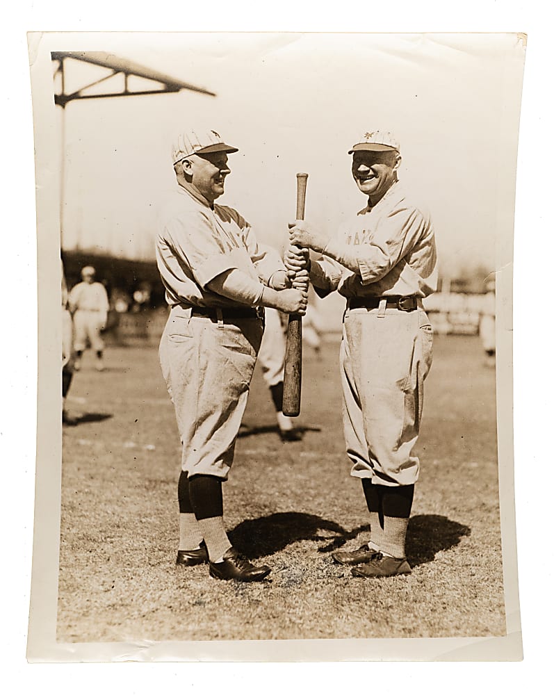 Circa 1922 Hughie Jennings and John McGraw Original International Newsreel Photograph PSA/DNA Type I