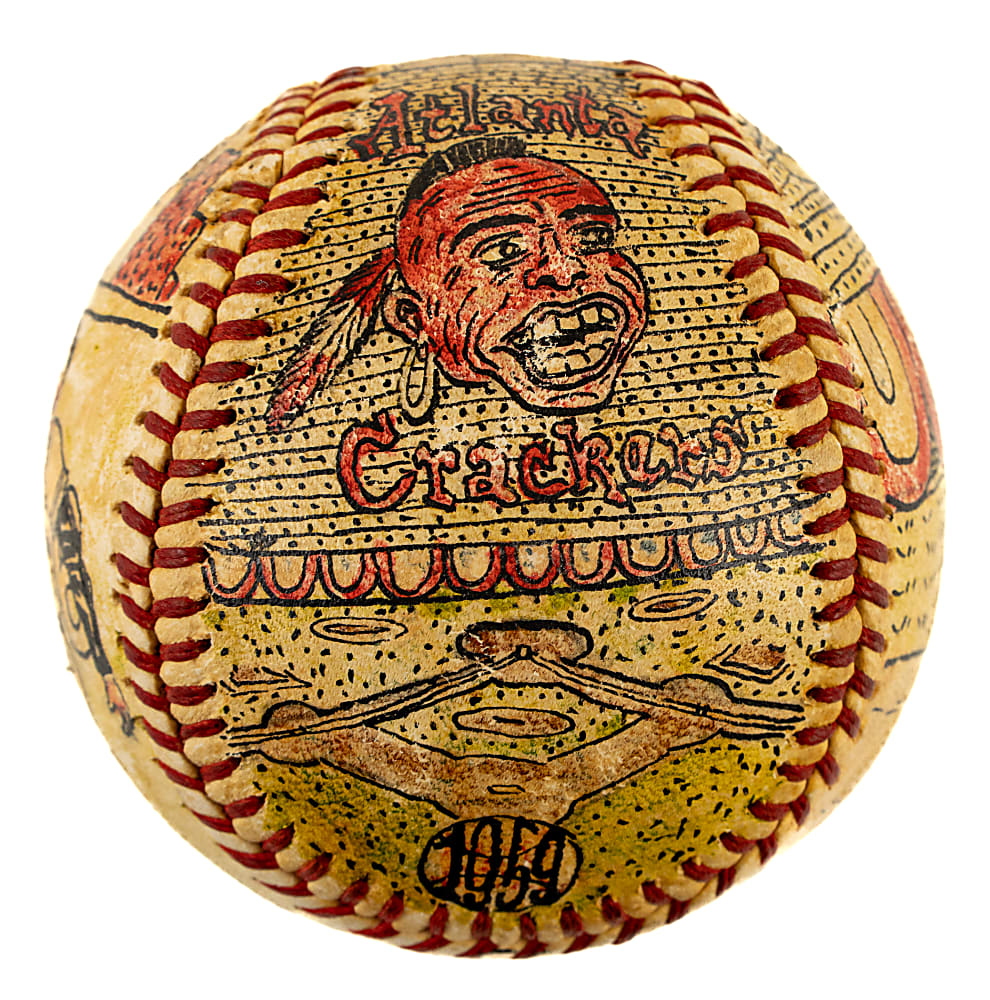 1959 George Sosnak Atlanta Crackers Hand-Painted Baseball