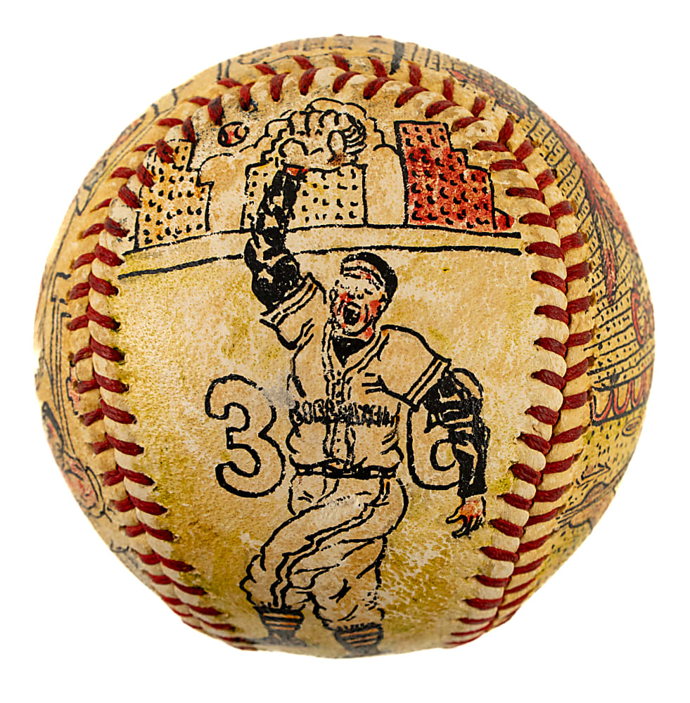 1959 George Sosnak Atlanta Crackers Hand-Painted Baseball