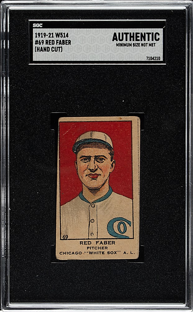 1920-1921 W514 #69 Red Faber SGC Authentic