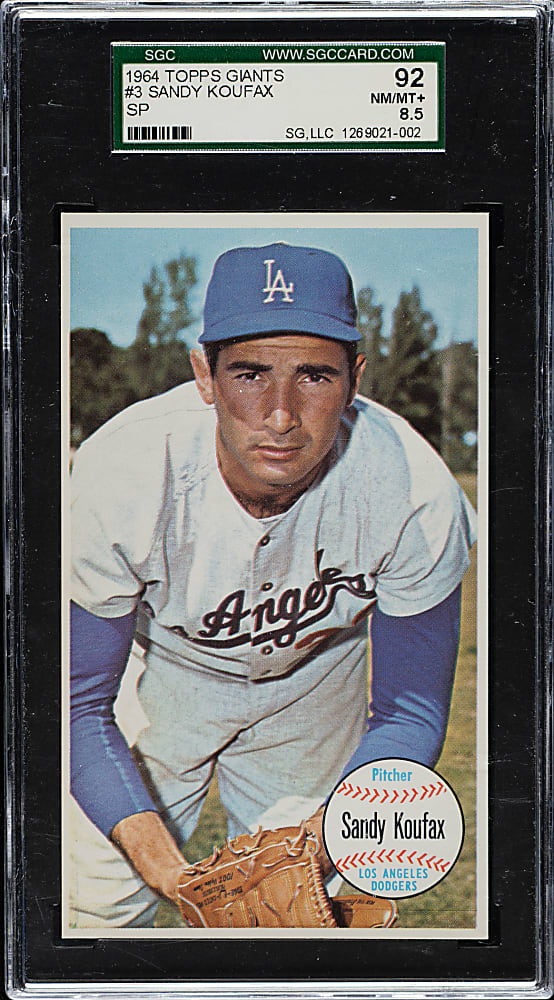 1964 Topps Giants #3 Sandy Koufax SGC NM/MT+ 92