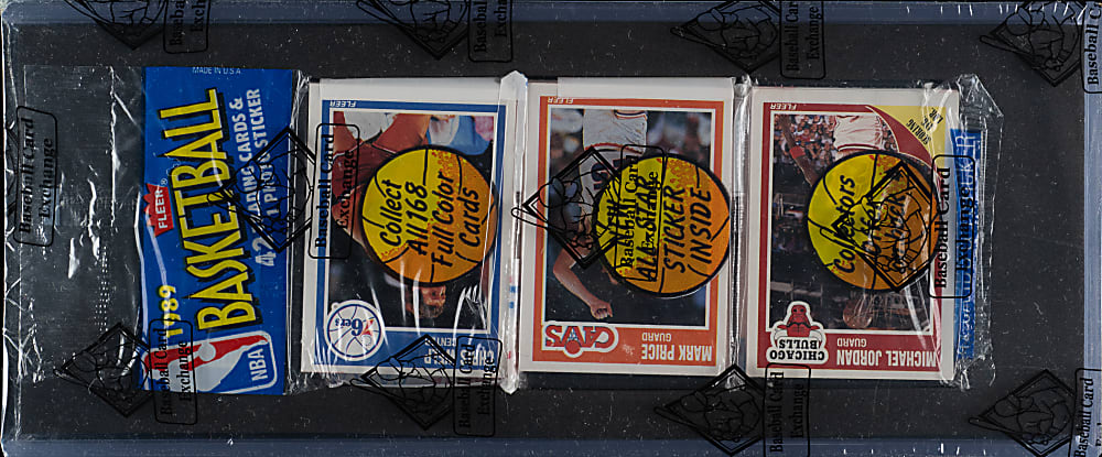 1989-1990 Fleer Basketball Unopened Rack Pack - Michael Jordan on Top and Michael Jordan Sticker on Back - BBCE