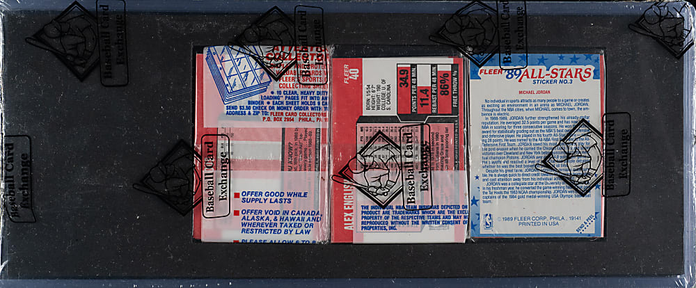 1989-1990 Fleer Basketball Unopened Rack Pack - Michael Jordan on Top and Michael Jordan Sticker on Back - BBCE