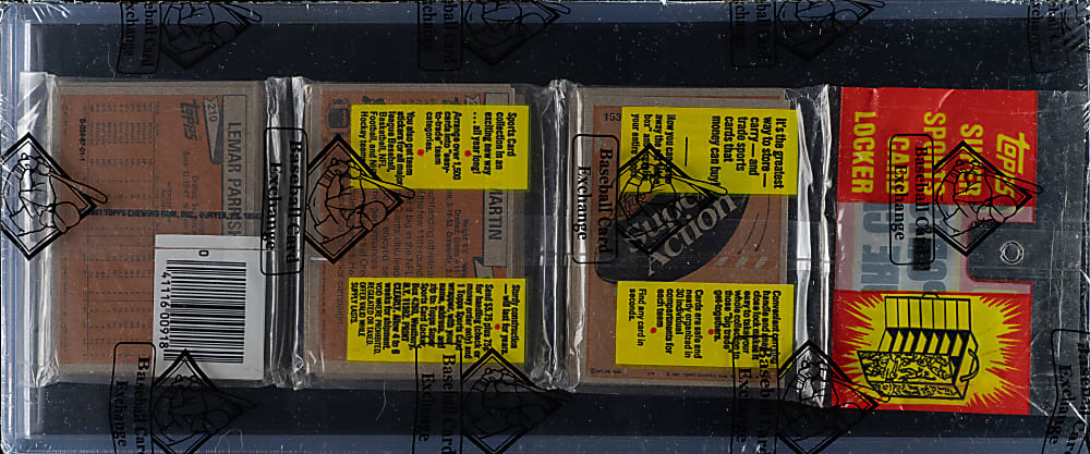 1981 Topps Football Unopened Rack Pack - Joe Montana Rookie on Top and Dan Fouts Super Action on Back - BBCE