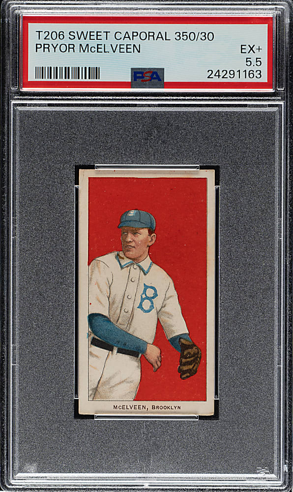 1909-1911 T206 White Border Pryor McElveen PSA EX+ 5.5