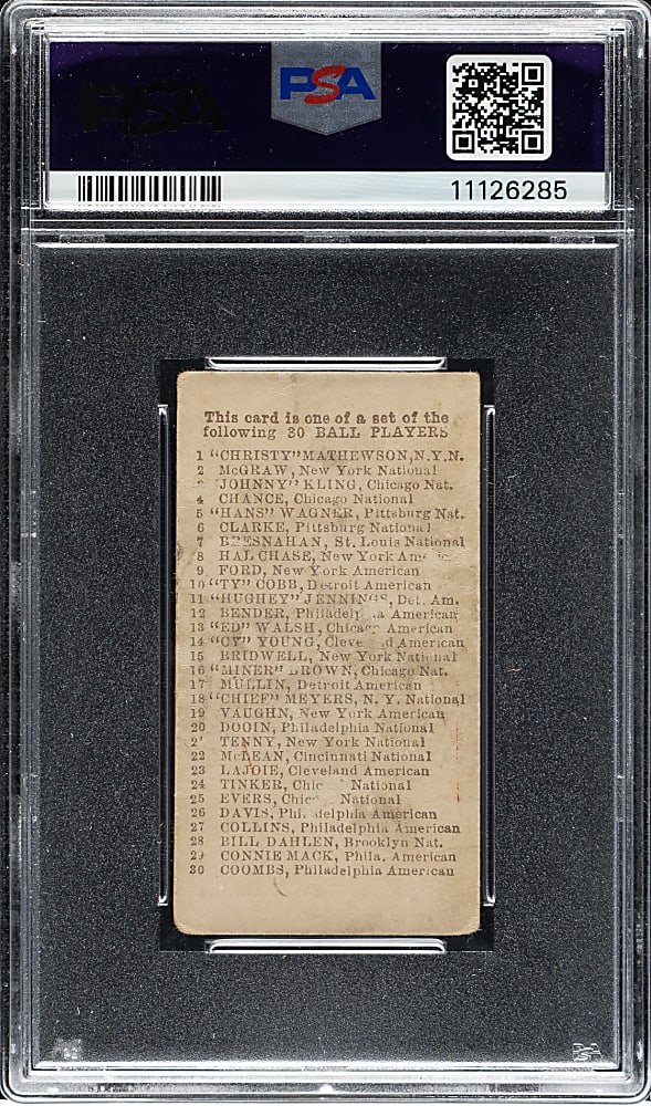 1910 E98 Anonymous "Set of 30" Nap Lajoie PSA GOOD 2 - Red Background