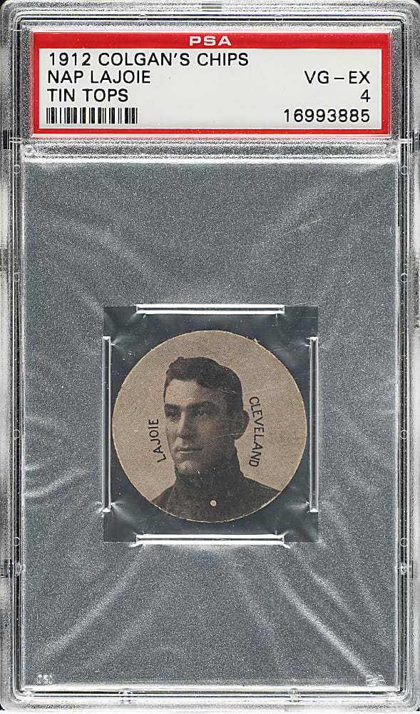 1912-1913 E270-2 Colgan's Chips "Tin Tops" Nap Lajoie PSA VG-EX 4 - The ONLY PSA-Graded Example!