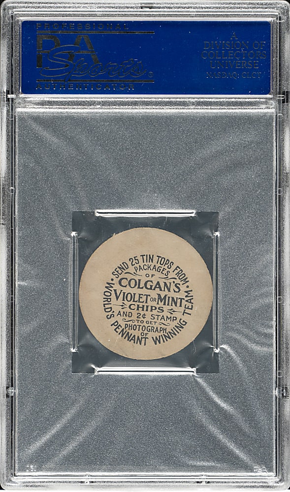 1912-1913 E270-2 Colgan's Chips "Tin Tops" Nap Lajoie PSA VG-EX 4 - The ONLY PSA-Graded Example!