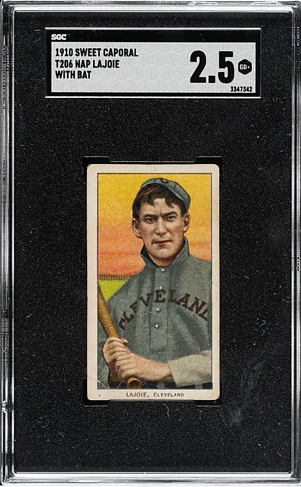 1909-1911 T206 White Border Nap Lajoie with Bat SGC GOOD+ 2.5