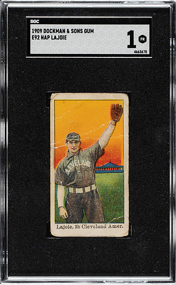 1909 E92 Dockman & Sons Nap Lajoie SGC POOR 1