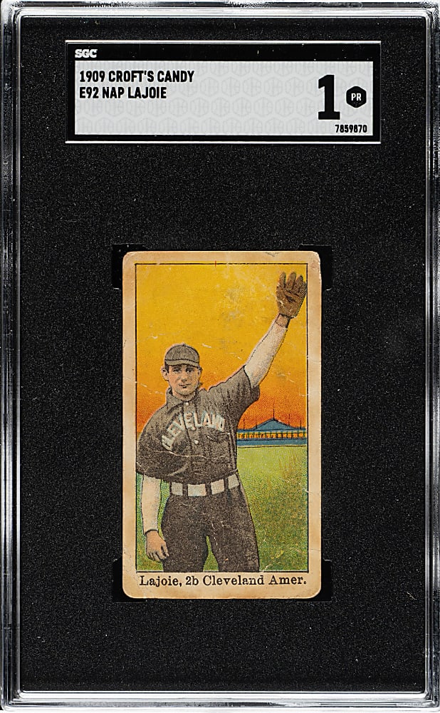 1909 E92 Croft's Candy Nap Lajoie SGC POOR 1