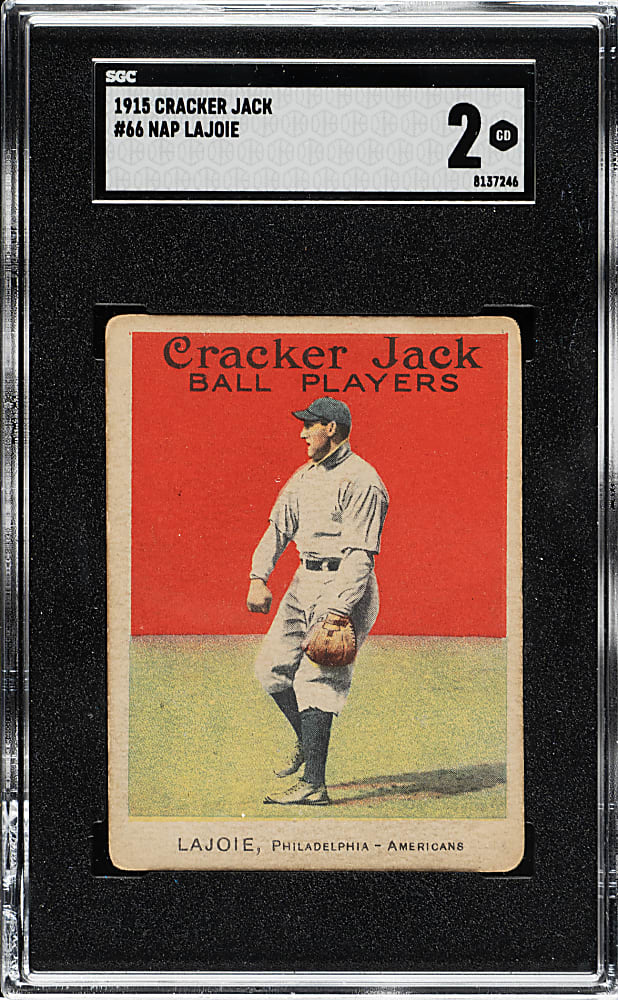 1915 E145 Cracker Jack #66 Nap Lajoie SGC GOOD 2