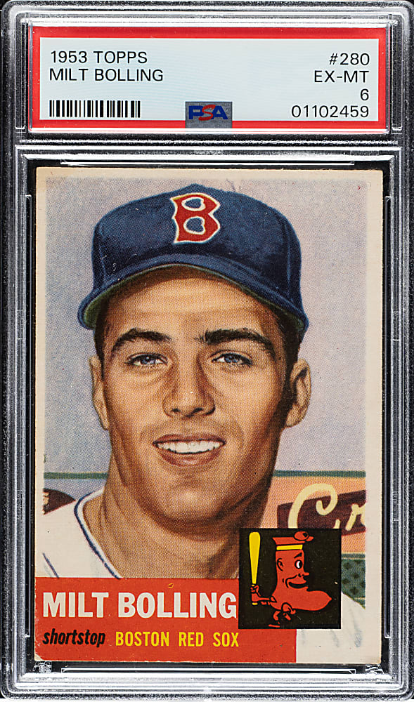 1953 Topps #280 Milt Bolling Short Print PSA EX-MT 6