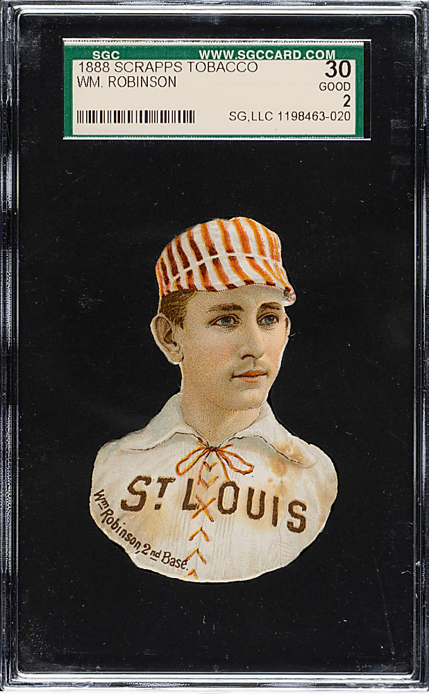 1888 H. D. Smith & Company Baseball Gum Card Die-Cuts William "Yank" Robinson SGC GOOD 30