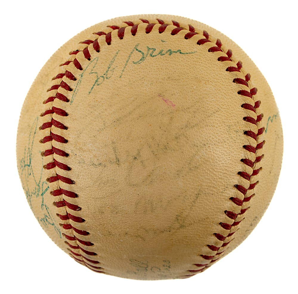 1956 New York Yankees World Champions Team-Signed Baseball with Mickey Mantle - JSA