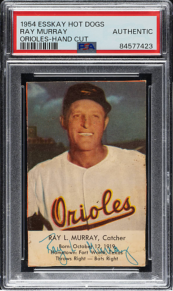 1954 Esskay Hot Dogs Orioles Ray Murray PSA Authentic
